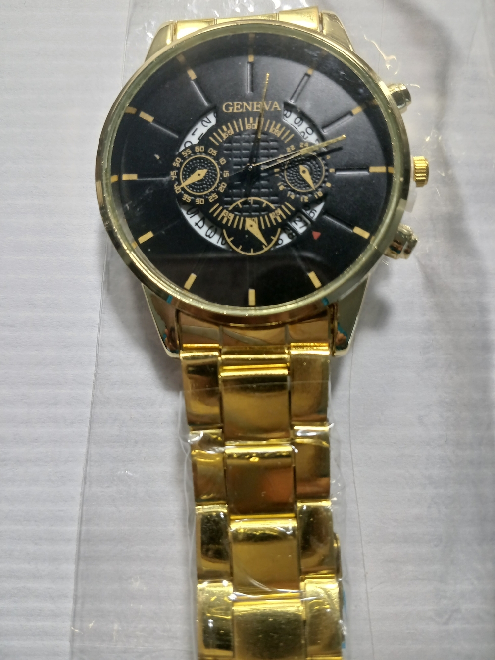 Gold and Black Men's Dress Watch